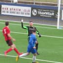 Kieran Thomson lobs the keeper for a Roselea goal. Pic by Graham Douglas