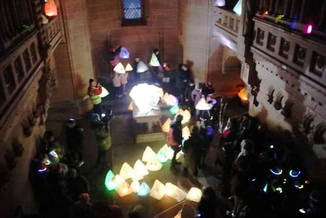 Pupils led the procession to the chapel. (Wallace Ferrier)