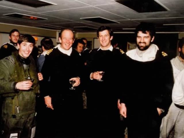 Stewart Cooper, Captain Brian Young, Cdr Ian Stanley and Lt Chris Parry.