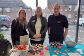 ​SAMH representatives are pictured with Co-op staff during the Kirriemuir drop-in session.