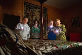Exploring house are Sophie Davidson-Mason, Carly Davidson, Harrison Shepherd and Jack Simpson.