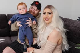 ​Shannon Lamb with fiance Mark Taylor and son Hunter. The couple will be getting married next October.