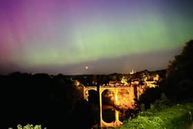 The stunning northern lights dazzling skies above Knaresborough this month.