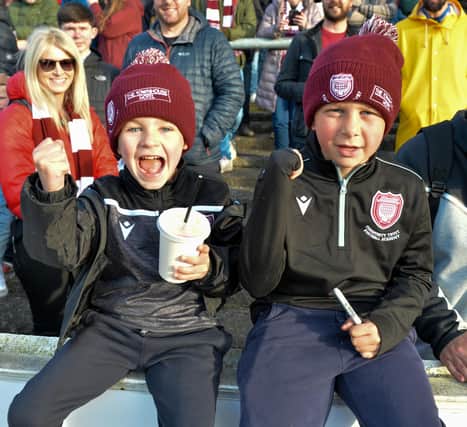 Young Arbroath fans before the game. Pic by Dave Johnston