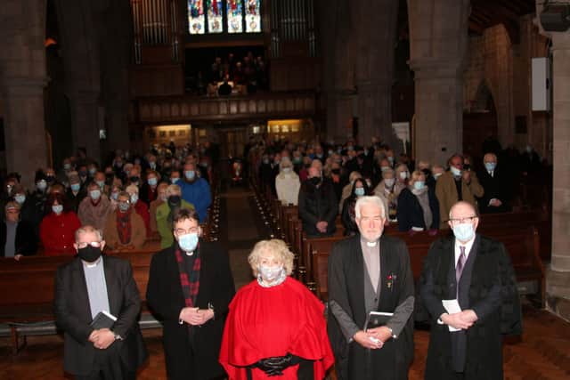 Pictured (from left): Rev Fred Coutts, Rev Dr Wayne Pearce, Presbytery moderator Elaine McLean, Rev Ian Gray and Rev Martin Fair. (Wallace Ferrier)