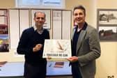 ​Mr Gethins is pictured at Arbroath Library with town board chairman Peter Stirling.