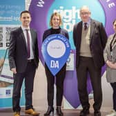 ​Pictured (l-r) are Simon Hewitt, Jenny Gilruth, Councillor Andrew Parrott, Tactran chairperson, and Amy Monks.