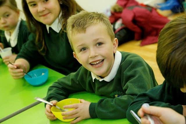 Child having breakfast
