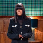 The Traitors Claudia Winkleman does country meets gothic glam in this cardigan by Self Portrait. Picture: BBC / Studio Lambert, Euan Cherry