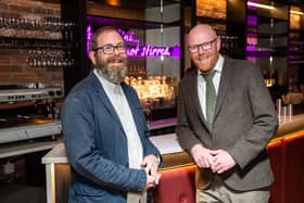 Montrose Playhouse manager Matt Buchanan is pictured with patron and filmmaker Anthony Baxter.