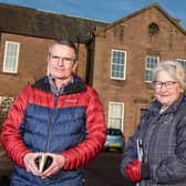 Grahame Lockhart and Moira Robertson pictured outside Brechin Infirmary. (Andy Thompson Photography)
