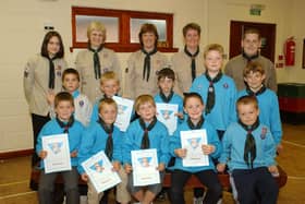 ​Pictured in June 2002 were the 1st Arbroath Beavers at their headquarters in Keptie Road. They had just had their investiture and presentation of badges and were photographed with their leaders.