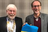 ​Tony Walker is pictured with Probus Club president Bruce Currie.