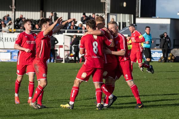 Brechin kept their title push on track with a win in Wick. Pic by Graeme Youngson