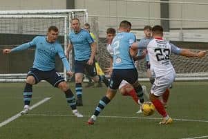 The Forfar backline stands firm