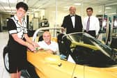​In September, 2001 Mackie Motors director Janie Mackie took a 'taste drive' with TV chef Simon Rimmer at the dealership's 'Renault Gastronomique' event, watched by event compere Kevin Smith (bow tie) and Mackie Motors' dealer principal, Kevin Mackie.