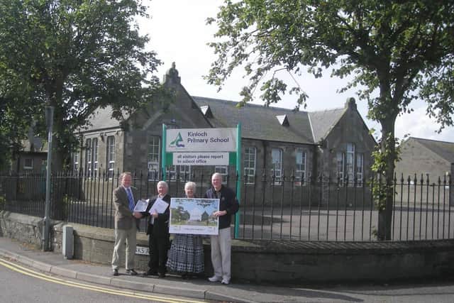A last look at the Kinloch Primary School building in Carnoustie in August, 2009, with possible plans for what would happen after its demolition.