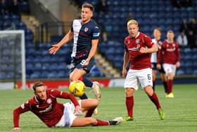 Nicky Low hit the winner from the penalty spot on his return to the starting line-up. Pic by Fife Photo Agency