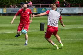 Although it's a time to get the fitness work in, City's players were able to do some ball work