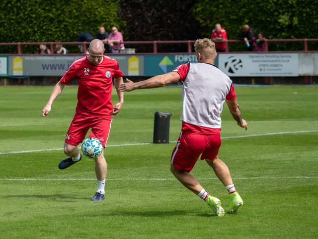 Although it's a time to get the fitness work in, City's players were able to do some ball work