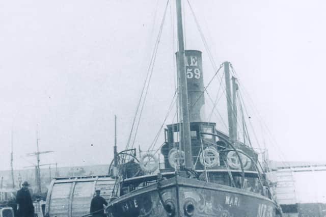 Steam paddle trawler Mare berthed at Montrose.