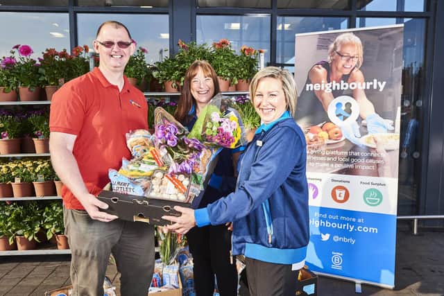 Aldi redistributes surplus food to groups across the UK.
