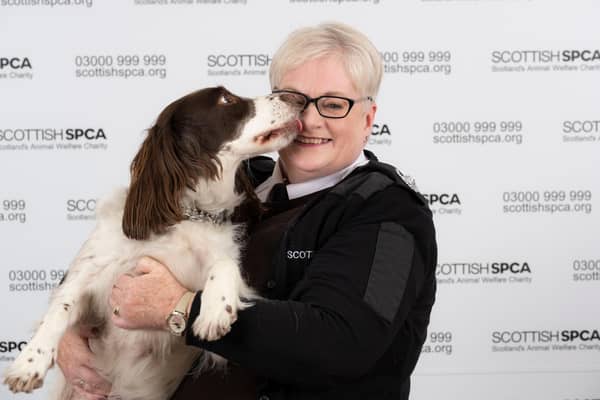 ​Sharon Comrie is marking 50 years with the Scottish SPCA. A former manager of the charity’s Angus rehoming centre, she now co-ordinates fundraising.