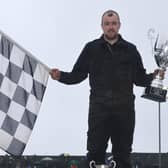 Brechin’s Barry Russell, the new saloon European champion on the podium at Taunton