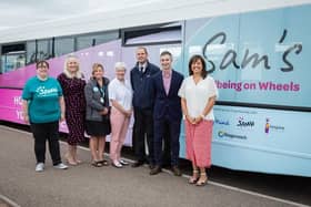 Pictured (l-r) Susan Neilson, WoW; Maria Dryburgh, Cindy Morris, Kathy Calderwood (Co-op), Iain & David (Stagecoach), Judith Deacons.