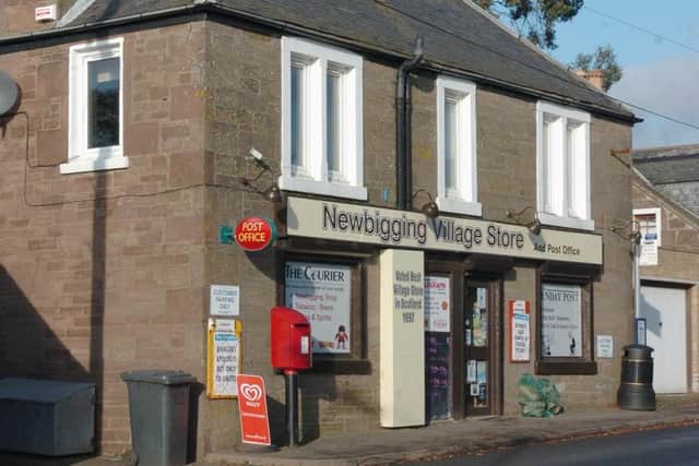 The Newbigging store used to be old-fashioned with little stock. Then it became quite a mini-supermarket. This picture was taken in March, 2009.Alas, despite having a good line in pies, it was killed off by the dualled A92, with less traffic using the back road into Dundee. The building has now been converted to living accommodation.