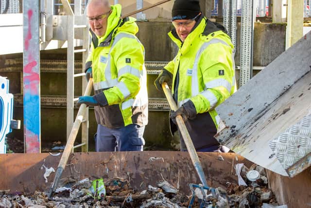 More than 10,000 tonnes of material was removed from Scotland’s waste water plants last year.