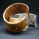 The Banchory Bangle is cast in silver gilt.