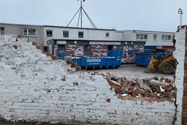 Work started this week to upgrade the front of Gayfield. Pic by Graham Black