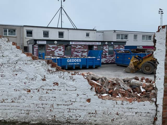 Work started this week to upgrade the front of Gayfield. Pic by Graham Black