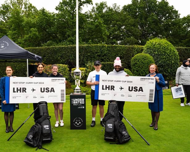 Last year's Underrated Golf European Tour winners Brodie Lewis and Issie Kelly, with ambassadors Henni Koyack and Will Lowery