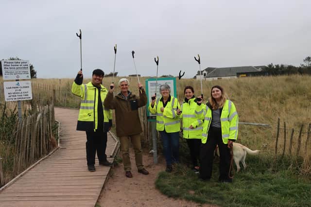 SSEN team members are pictured with Andy Matthews, Lunan Bay Communities Partnership chairperson.