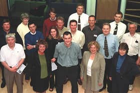 ​People from all over Angus who set up new businesses with the help of Business Shop Angus met to compare notes in May, 2000 in the Arbroath, premises. Pictured were the business people with their advisers.