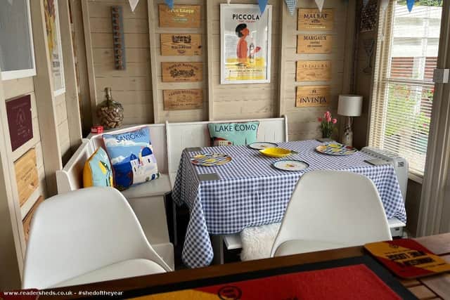 Inside Kinnison's Wine Lodge. (Pic: Cuprinol Shed of the Year)