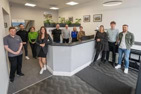 ​The Crawford Architecture team celebrates the formation of the employee ownership trust at their office in Montrose. (Pic: Jonathan Addie)