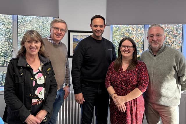 Ms Black (second right) is pictured during her visit to Rossie Young People’s Trust.