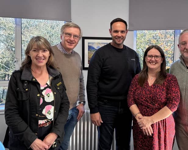 ​Ms Black (second right) is pictured during her visit to Rossie Young People’s Trust.