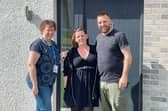L-R: Susan Stewart, Caledonia Housing Association’s Neighbourhood Officer, Naomi and Scott Shelton, tenants.​