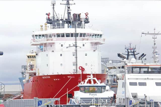 The Danish-owned Detector was noted recently at the South Quay, Montrose.