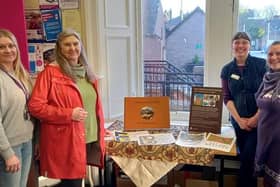​Some of those involved in the project are pictured at the book’s launch in Kirriemuir Library.