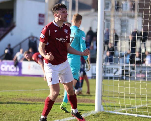 Michael McKenna celebrates during the weekend's thriller. Pic by Graham Black