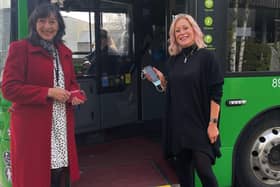 Hazel Barnett from NHS Tayside (left) and Merry Smith from Tactran.