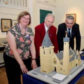 Pictured  are Rachel Jackson from ANGUSAlive, builders Joe Hawke and Jim Sherrit and Brechin 2020 chairman Steve Dempsey. (Wallace Ferrier)