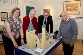 Pictured  are Rachel Jackson from ANGUSAlive, builders Joe Hawke and Jim Sherrit and Brechin 2020 chairman Steve Dempsey. (Wallace Ferrier)