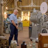 Christian Skelton, chairman of the Selsey Pavilion Trust, on BBC One's The Repair Shop with Mark Stuckey and the vintage cinema projector he restored