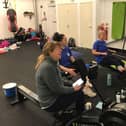 ​The team are pictured during their 24-hour challenge.